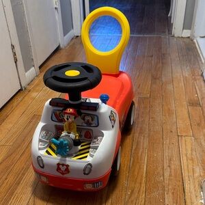 Disney Red and Yellow Ride-On Car with Steering Wheel